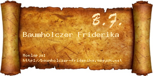 Baumholczer Friderika névjegykártya